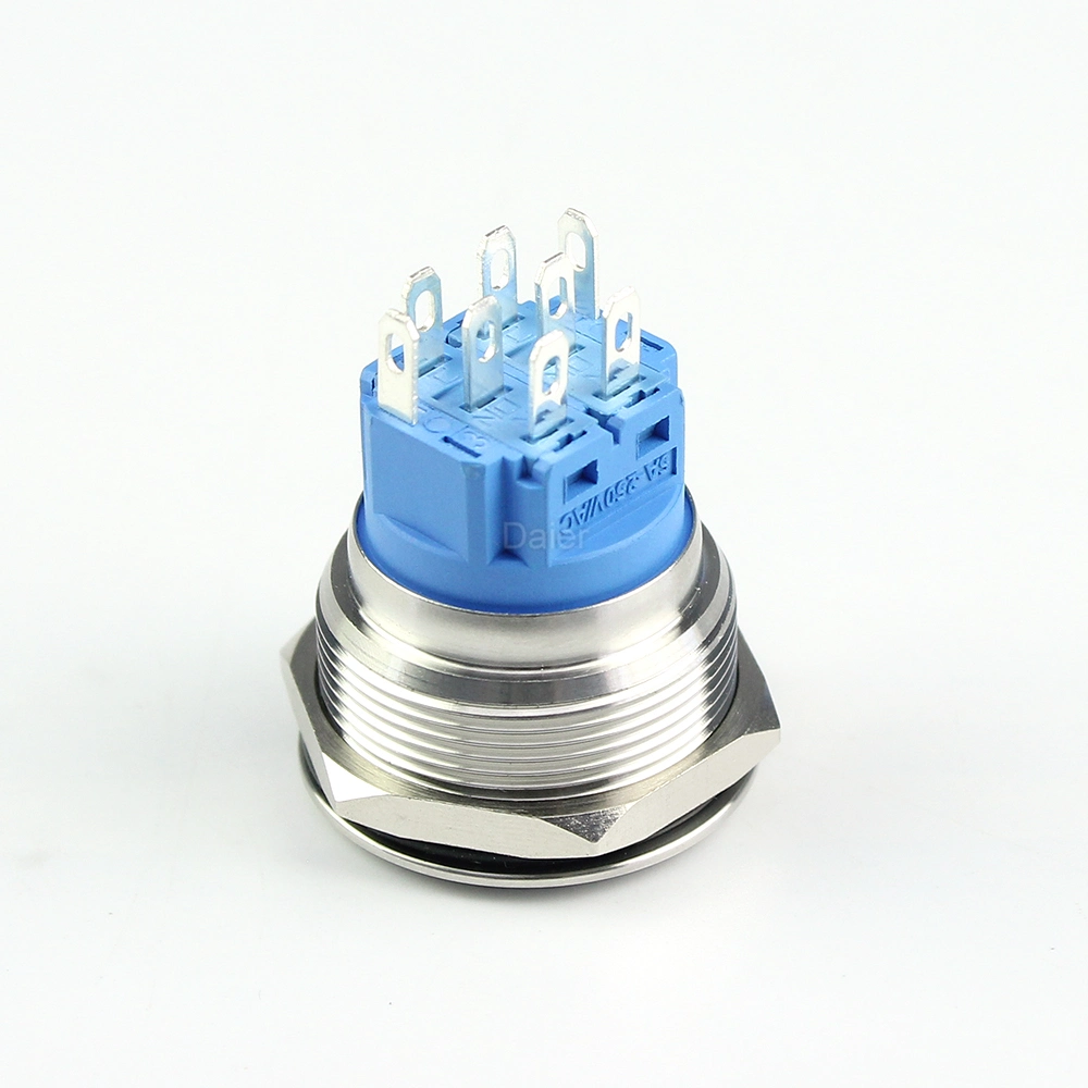 25mm 8pin Momentary 12V LED Waterproof Metal Push Button Switch