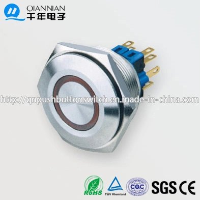 Qn30-A1 30mm Ring Stainless Steel 12V 2no2nc/1no1nc Pushbutton Switch