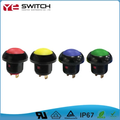 Sub-Miniature Pushbutton Switch LED IP67 with Wire 12mm Push Button Switch
