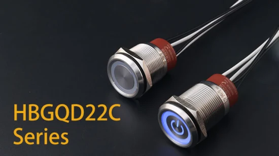 High Quality 10AMP 12V Two Normally Open Ring Illumination Momentary Push Button 25mm Switch IP67