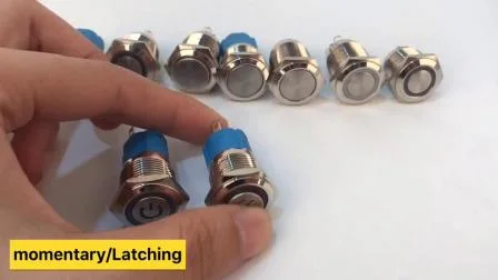 16mm 1no Latching Power Logo Illuminated Screw Push Button Switch