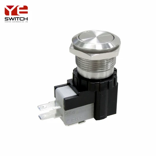 High Current Metal Pushbutton Switches 26A/125VAC Anti Vandal Switch Momentary 22mm